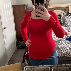 Red long sleeve shirt